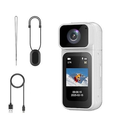 2,7K WLAN-Mini-Körperkamera, POV-Kamera mit 180°-Drehobjektiv, Mini-Sportkamera mit 1,47-HD-Bildschirm für die tägliche Dokumentation von Fahrradtouren Gassi gehen