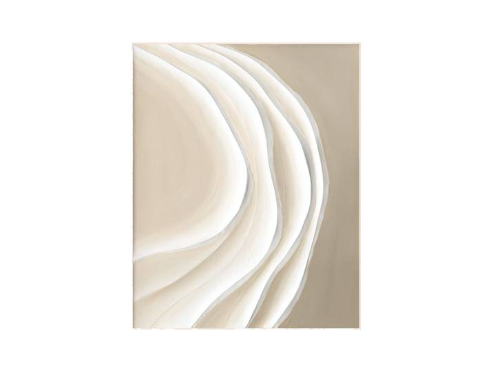 Handgemaltes, gerahmtes Bild „Sandy Waves“ 80 x 100 cm Beige Crea Collection