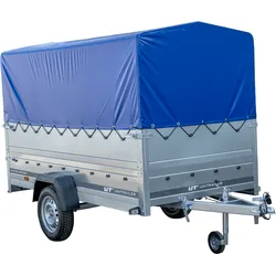 Pkw Anhänger GARDEN TRAILER 264 KIPP mit Stützrad, zusätzlichen Bordwänden, Hochplane und Hochspriegel