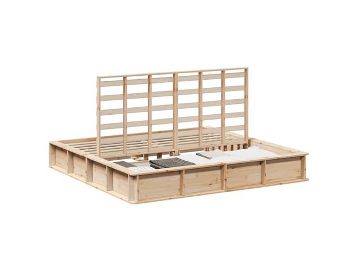 PUGYNBK Bettgestell Braun 200 x 200 cm Kiefer massiv Solide Basis, modernes Design, Verwendung im Innenbereich, einfache Reinigung, feuchtes Tuch