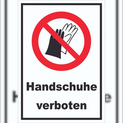 HB-Druck Handschuhe verboten Schild A0 (841x1189mm)