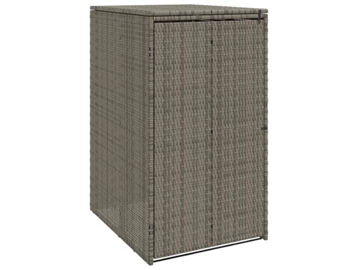 Mülltonne Grau 65 x 80 x 115 cm Polyethylen Rattan Stahlgestell, Kettenabdeckung, Werkzeuglose Montage, Reinigung mit feuchtem Tuch, edles Design
