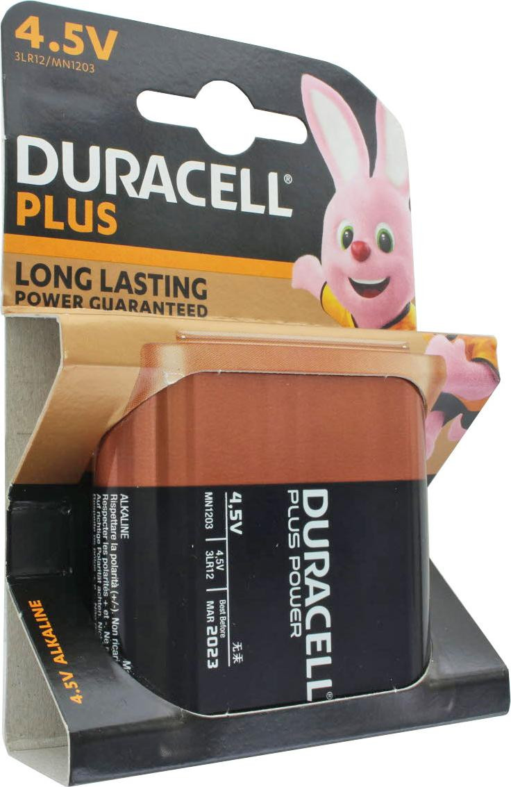 Duracell Plus 4,5 Volt MN1203 3LR12 platte batterij, 10 stuks