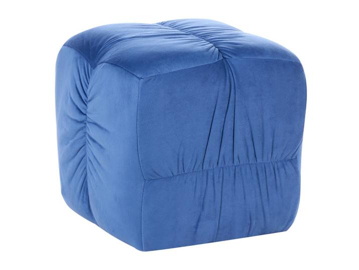 Beliani Pouf Samtstoff Blau Turley, Quadratisch, 57x38x57 cm, Wohnzimmer, Sessel, Hocker & Hockerbänke, Poufs