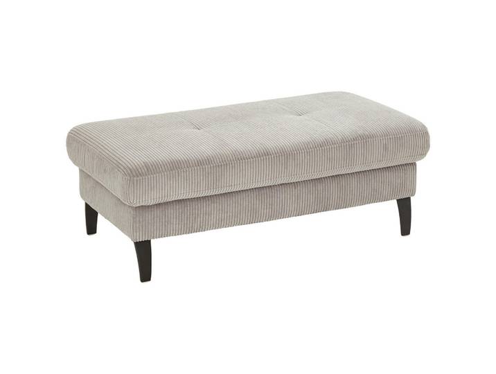 Beldomo Style Hocker, Hellgrau, Metall, rechteckig, 130x45x67 cm, Goldenes M, Fußauswahl, Stoffauswahl, Wohnzimmer, Hocker, Sitzhocker