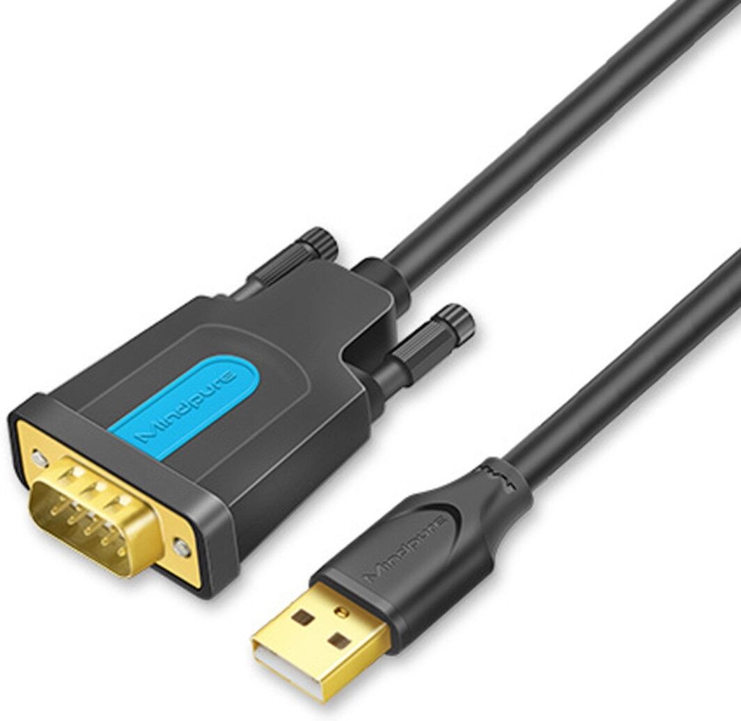INF US017 USB-zu-RS232-Seriellkabel mit DB9-Steckern für Drucker und kompatible Geräte 5 m