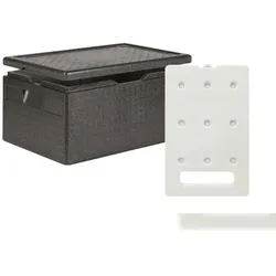 KIT FROID - 1 isothermischer Behälter PPE 46L - Öffnung von oben - Format geeignet für GN 1/1 Behälter + 1 eutektische Platte GN1/1 kalt 4kg