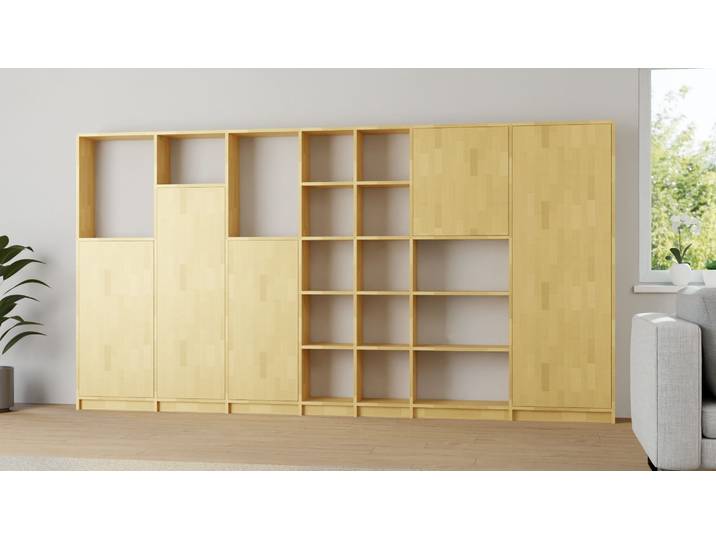 Eleganter Wohnzimmerschrank - Wohnschrank mit vielen Optionen Buche Natur geölt