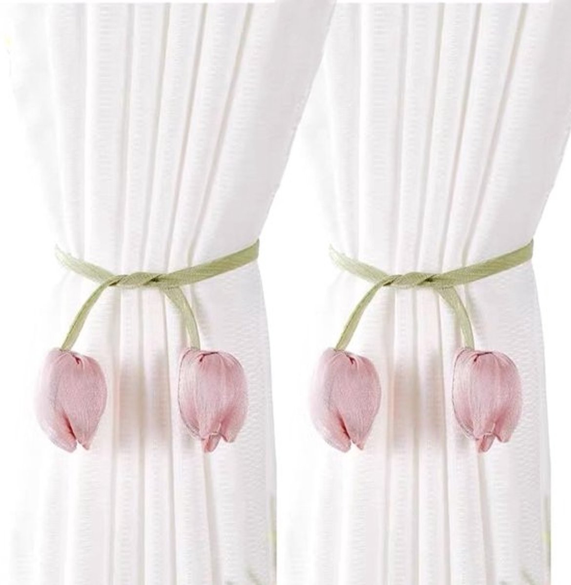 Solidchoice - Set van 2 elegante tulpen gordijnhouders