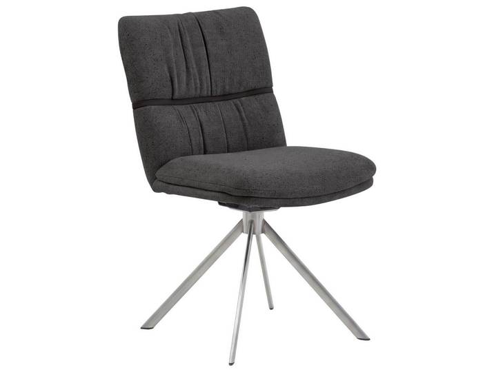 Valdera Stuhl, Graphit, Metall, Stativgestell, 49x86x63 cm, Beinauswahl, Stoffauswahl, Sitzfläche 360° drehbar, automatische Rückholfunktion, Esszimmer, Stühle, Esszimmerstühle, Vierfußstühle