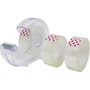 Stylex Klebebandabroller 23294, transparent, Handabroller für Klebeband 18mm x 33m