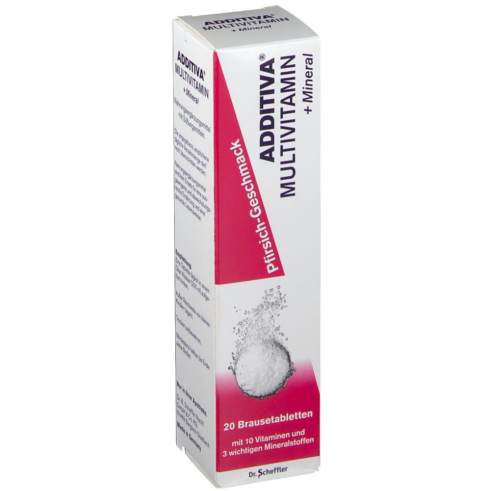 Additiva Multivit.+Mineral Pfirsich R Brausetabl. 20 St Brausetabletten