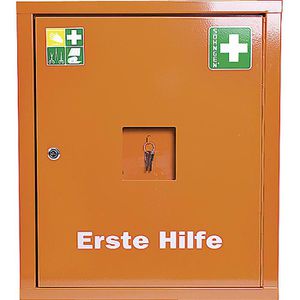 Söhngen Verbandschrank Eurosafe 0503009, hängend, ohne Füllung, abschließbar, orange, aus Stahl, 56 x 49 cm