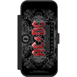 Nivocase Klapphülle für Apple iPhone Air Handyhülle aus Kunst Leder NIVOflip schwarz ACDC Black Ice (Apple iPhone Air), Smartphone Hülle, Schwarz
