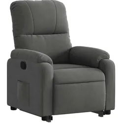 vidaXL Relaxsessel mit Aufstehhilfe Dunkelgrau Mikrofasergewebe