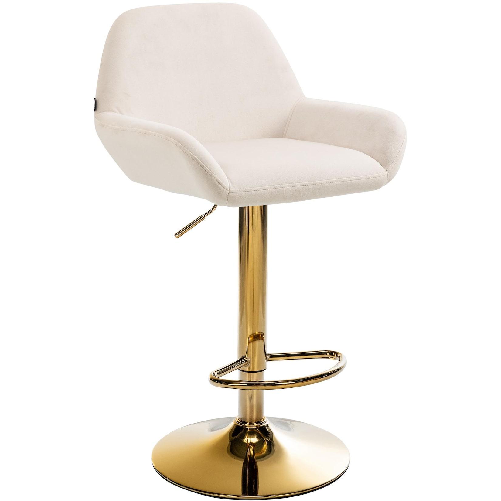 CLP Barhocker Braga Gold Samt - Farbe: creme