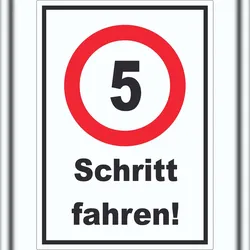 HB-Druck Schritt fahren 5 km/h Schrittgeschwindigkeit Aufkleber A0 (841x1189mm)