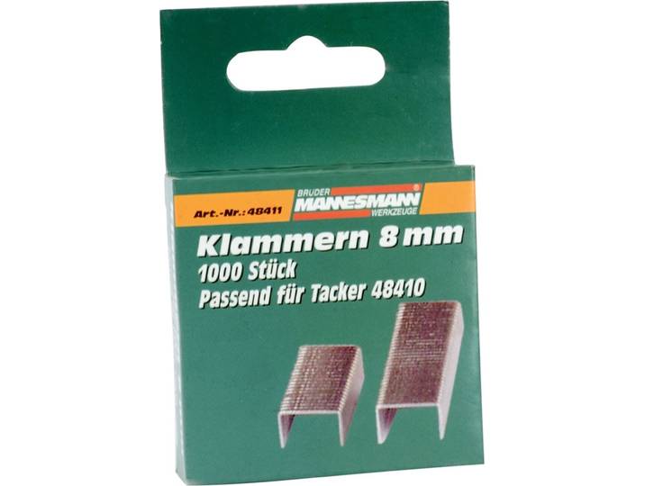 BRšDER MANNESMANN Tackerklammern\, 8 x 12 mm\, 1.000 Stck