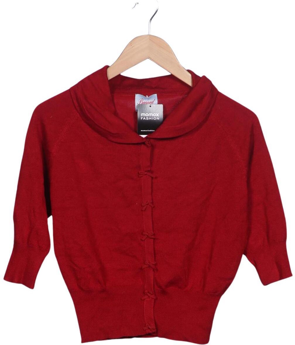 Banned Damen Strickjacke, Rot, Gr. S, Viskose / Synthetik - Second Hand