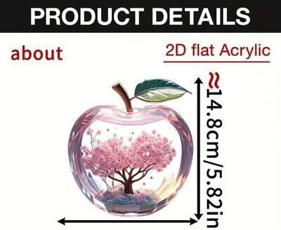 Inspire Essentials Cherry Blossom Apple Acrylic Desk Decor Romantic Landscape Ornament pink
