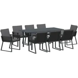 vidaXL Garten Essgruppe mit Kissen 9 pcs Anthrazit Mittel