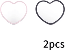 Inspire Curations Cute Heart Shaped Mini Desktop Makeup Mirror gray