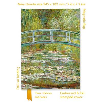 Premium Notizbuch Quartformat: Claude Monet, Die japanische Brücke, Nonbook von Flame Tree Publishing, Browntrout, 978-1-80417-756-3