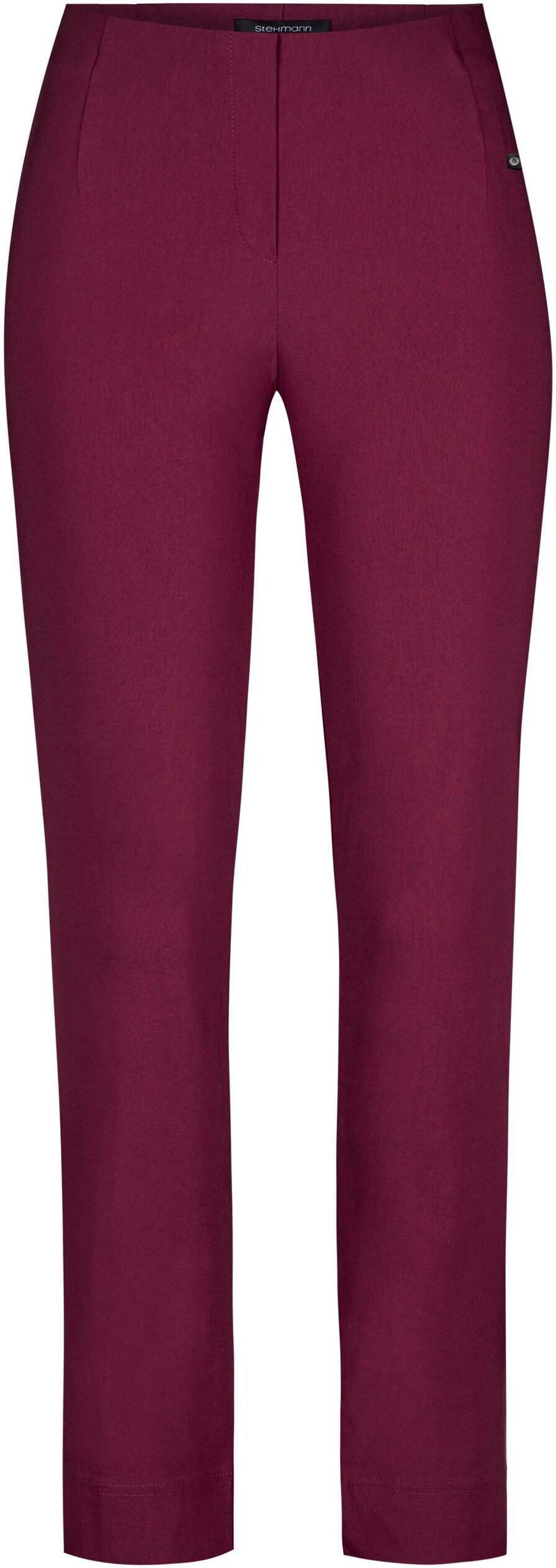 Schlupfhose STEHMANN "Ina", Damen, Gr. 50, N-Gr, lila (beet rot), Web, Obermaterial: 76% Viskose, 21% Polyamid, 3% Elasthan, Basic, Basic schmal knöchellang, Hosen Schlupfhose, innen wärmend angeraut beet rot 50, N-Gr