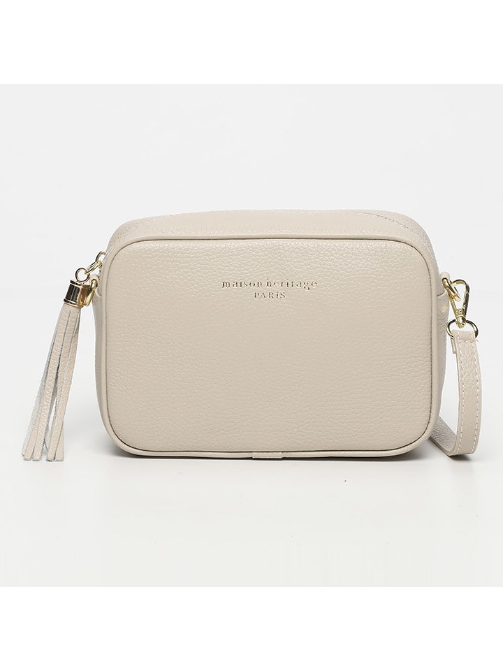 maison héritage PARIS Leder-Umhängetasche "Gaby" in Creme - (B)28 x (H)22 x (T)8 cm - onesize
