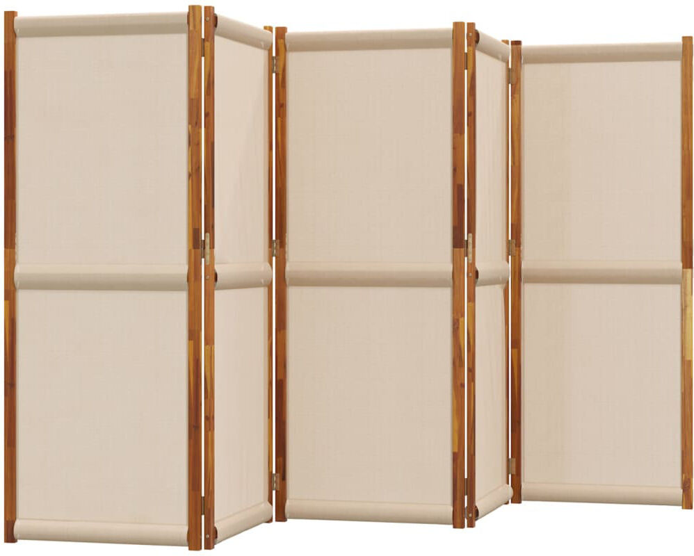 Alpen Home Metts Solid Wood Folding Room Divider Taupe 180cm H x 350cm W