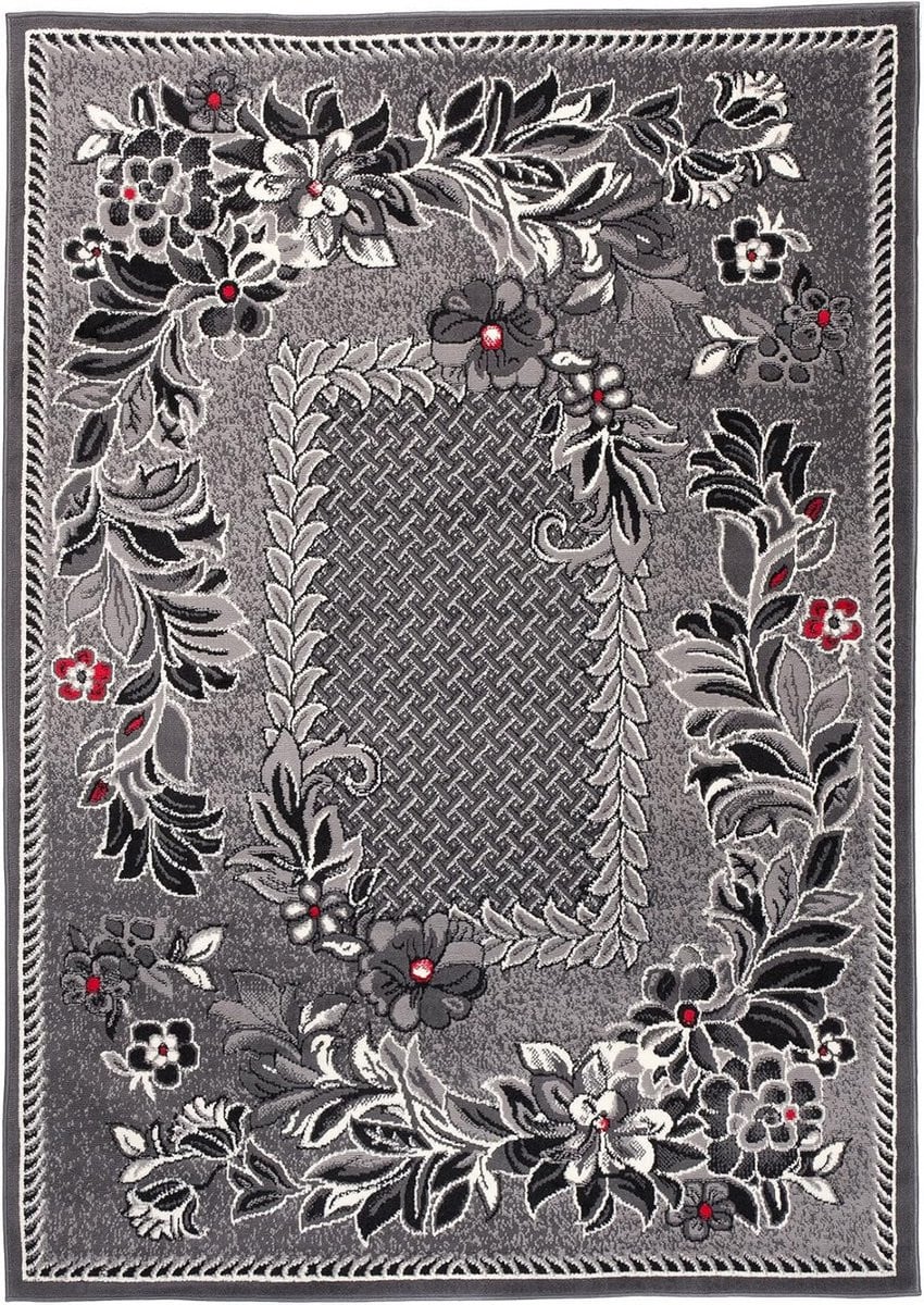 Klassiek Floraal Vloerkleed Grijs - Polypropyleen - 300 x 400 cm
