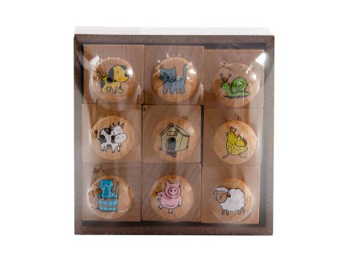 Folia Holz-Stempelset Tiere 9 Stück