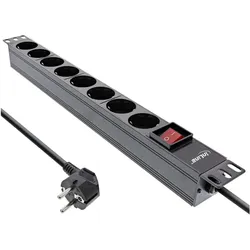 InLine, Steckdosenleiste, 19" Steckdosenleiste (8x, CEE 7/3, 2 m)