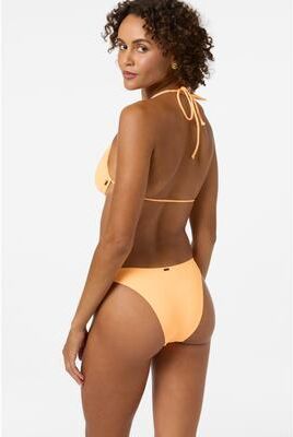 O'Neill s Saltwater Solids Flamenco Cheeky Bikini Bottoms in Neon Apricot Nectar, Size XL, Elastane/Polyamide