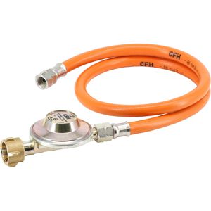 CFH Gasdruckregler 52452, inkl. 80 cm Gasschlauch, 50 mbar Ausgangsdruck, Anschluss 1/4''