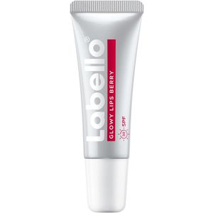 Labello Lippenbalsam Glowy Lips Berry, mit Hyaluron, Vitamin E und Glycerin, LSF 30, 10 ml