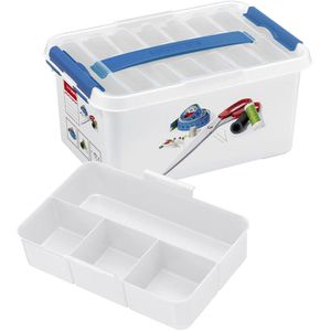 Sunware Aufbewahrungsbox Q-Line Nähbox, 6Liter, mit Einsatz, Kunststoff, A5, 30 x 20 x 14cm