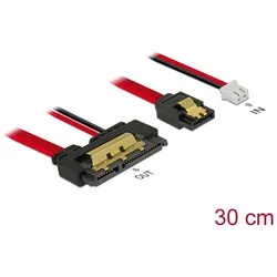 Delock Kabel SATA 6 Gb/s 7 Pin Buchse + 2 Pin Strom Buchse > SATA 22 Pin Buchse gerade (5 V) Metall 30 cm