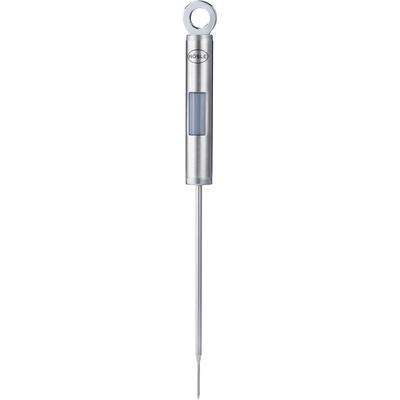 Kochthermometer RÖSLE "Barbecue Gourmet-Thermometer, 25066", silber (silberfarben), B:1,9cm H:21,5cm T:1,5cm, Edelstahl, Temperaturmessgeräte, Grillthermometer digital, C und F, -40C bis +200 C, Edelstahl