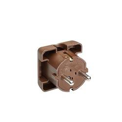 BACHMANN Schutzkontaktstecker, braun flache Ausführung, montierbar 911.470