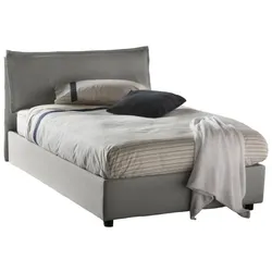 Abbygale - Halb Doppeltbett, Grau, Matratze Inklusive Made in Italy