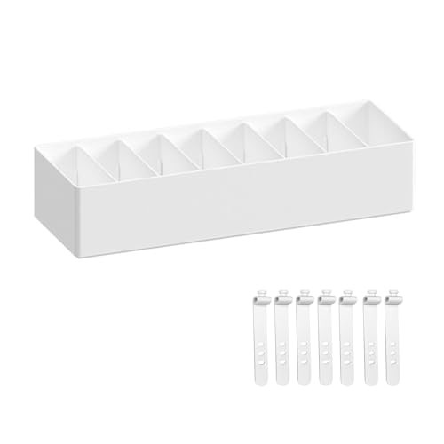 Kabelorganizer Wit met 7 Scheidingswanden en 7 Kabelbinders