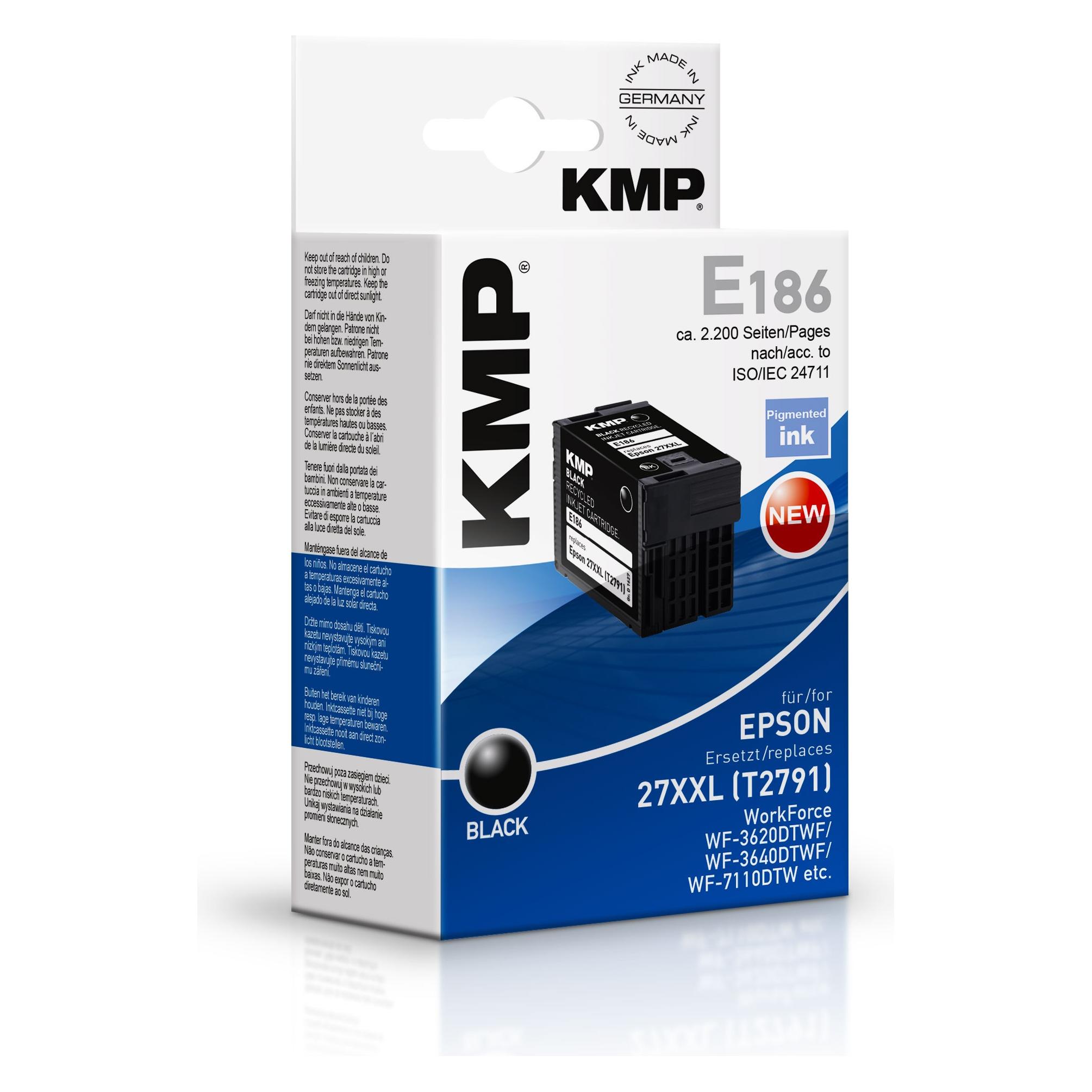 KMP Tinte ersetzt 27XXL (T2791) (BK) (1627,4201)