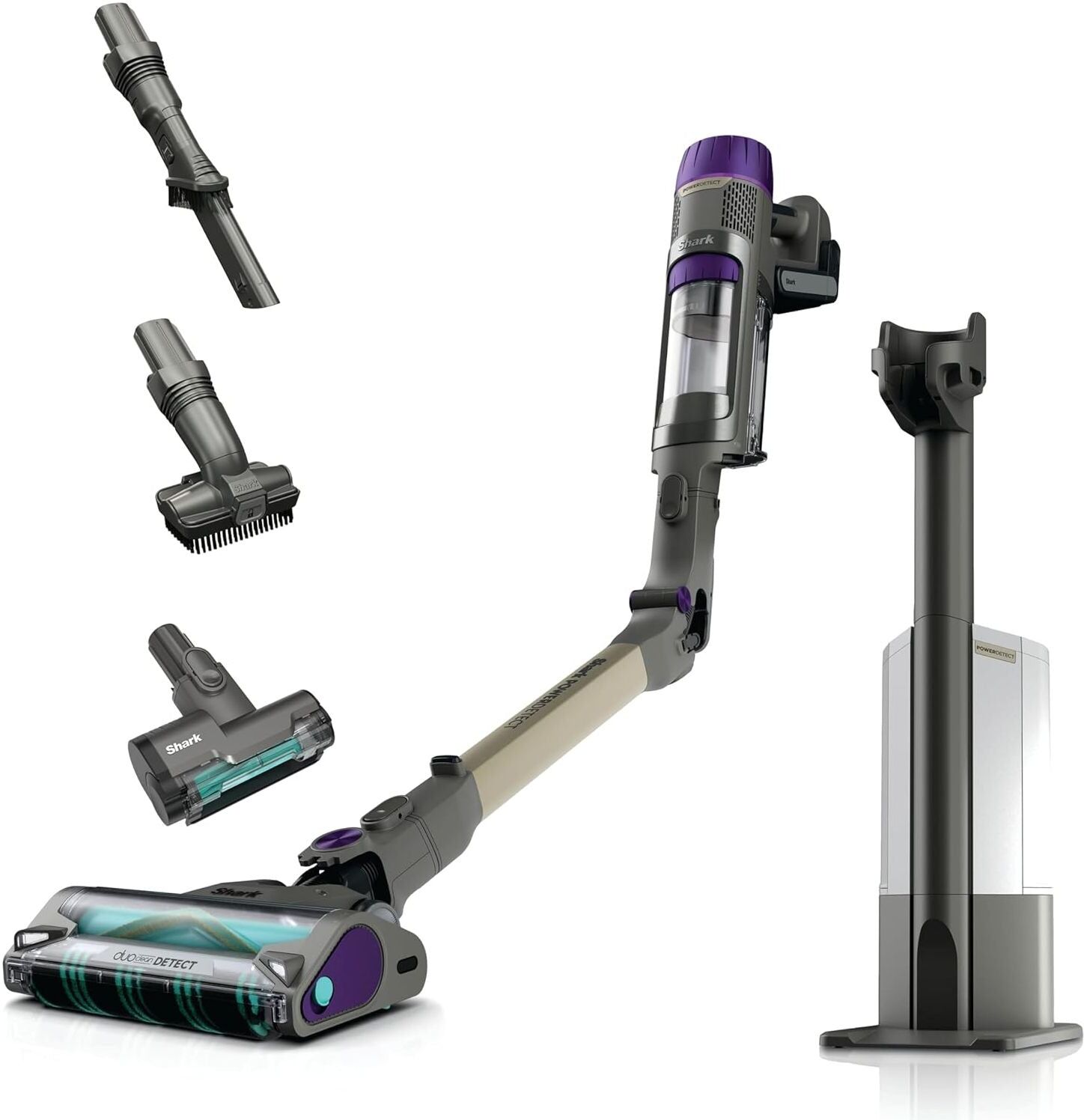 Gadcet Chadwell Heath Shark PowerDetect Cordless Vacuum, DuoClean, Anti-Hair Wrap, Auto-Empty Base, Lightweight, Pet & Multi-Surface Tools, 70 Min Runtime, Grey (IP3251UKT), New