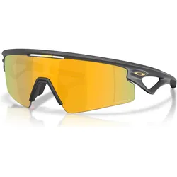 Oakley, Unisex, Sportbrille, Sphaera Strike (Matte carbon, Prizm 24k polarized), Gold, Grau