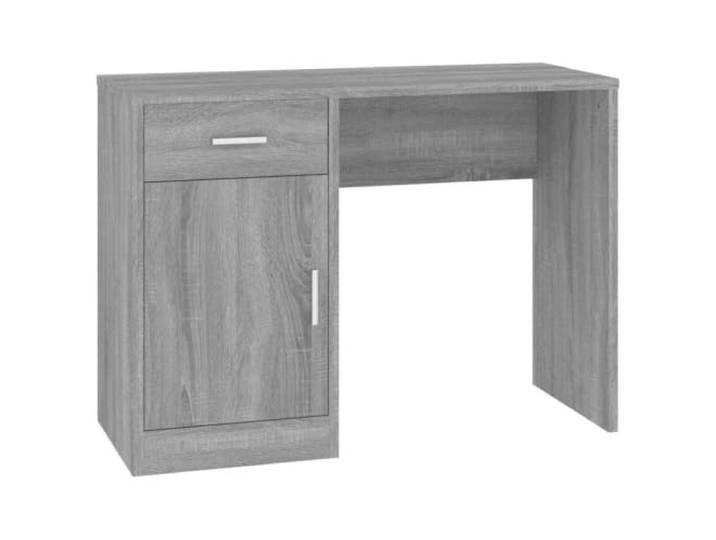 HKLGBVCR Schreibtisch mit Schublade und Schrank Sonoma, grau Holzwerkstoff, glatte Oberfläche, Feuchtigkeitsbeständigkeit, Wandbefestigung, Montageanleitung
