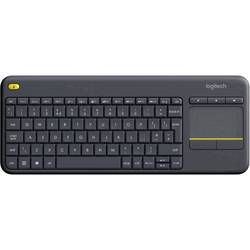 Logitech K400+ Funk Tastatur Tschechisch Schwarz Integriertes Touchpad, Maustasten, Multimediatasten 920-007151
