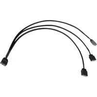 Y-Kabelsplitter aRGB 3-Pin auf 3x 3-Pin, 30cm schwarz, inkl. Steckverbinder