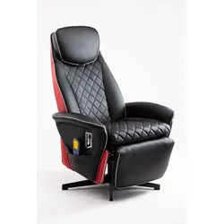Happy Home Elektrischer Massagesessel Relaxsessel - schwarz/rot Lederoptik