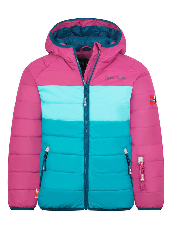 Trollkids Ski-/ Snowboardjacke "Hafjell XT" in Pink/ Türkis - 92